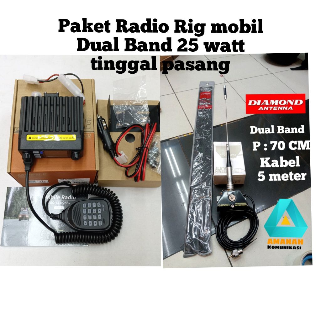 Paket lengkap Radio Rig mobil Dual band ksun UV 5200D