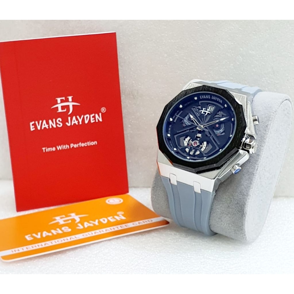 EVANS JAYDEN EJ-9545 ORIGINAL - Jam Tangan Pria Analog Terbaru Rubber Analog Dan Elegan