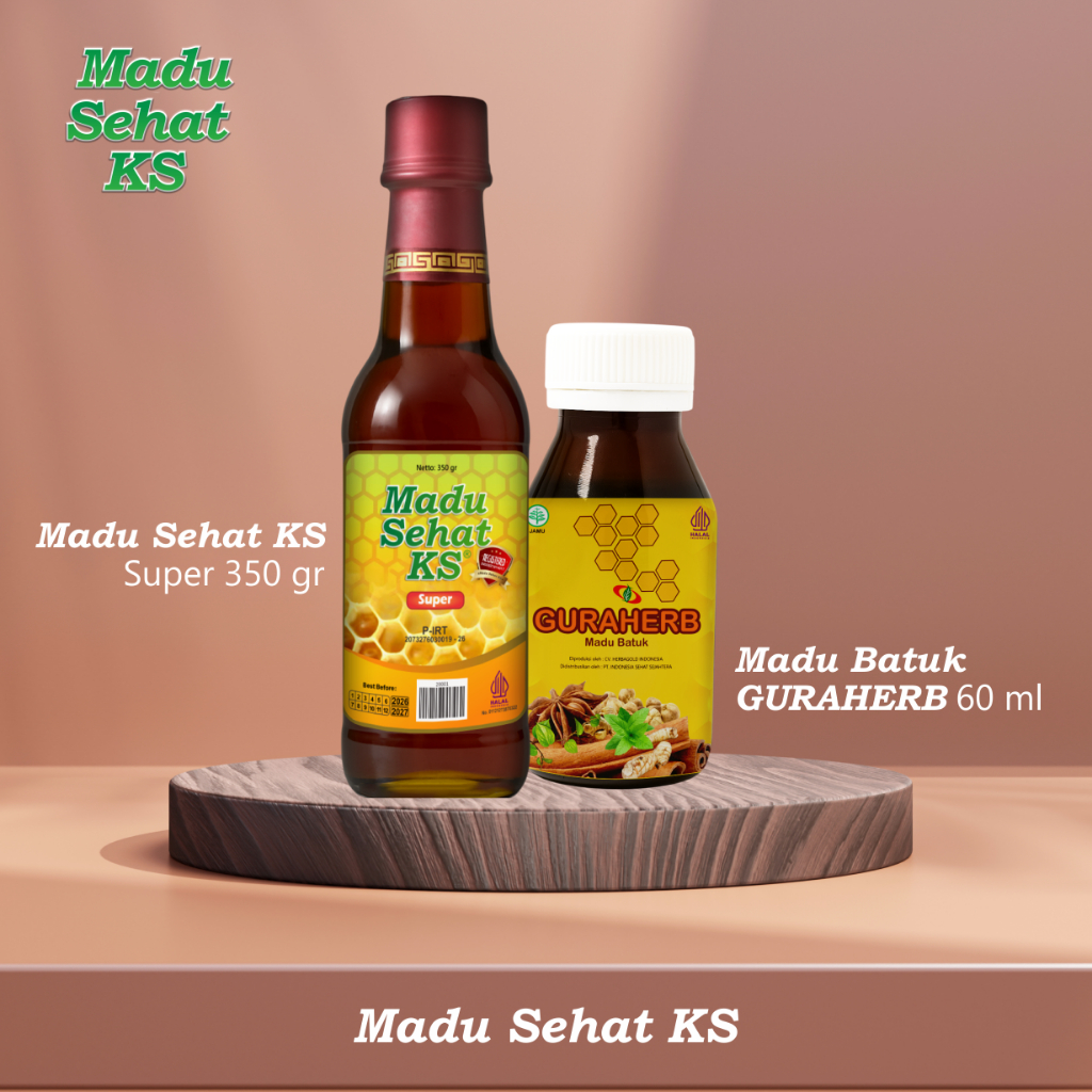

PAKET SEHAT 2 BOTOL Madu Sehat KS Super 350gr+ Madu Batuk GURAHERB 60ml