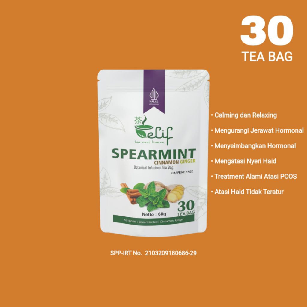 

Spearmint chinnamon ginger | elif tea and tisane | Teh herbal | Teh treatment PCOS
