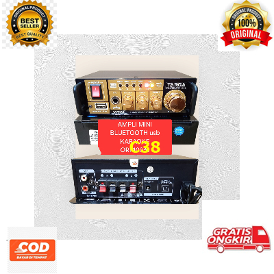 C38 AMPLI MINI BLUETOOTH ORI 100% TARGA TOA POWER AMPLIFIER KARAOKE MOBIL RUMAH AC DC STEREO 2 CHANE