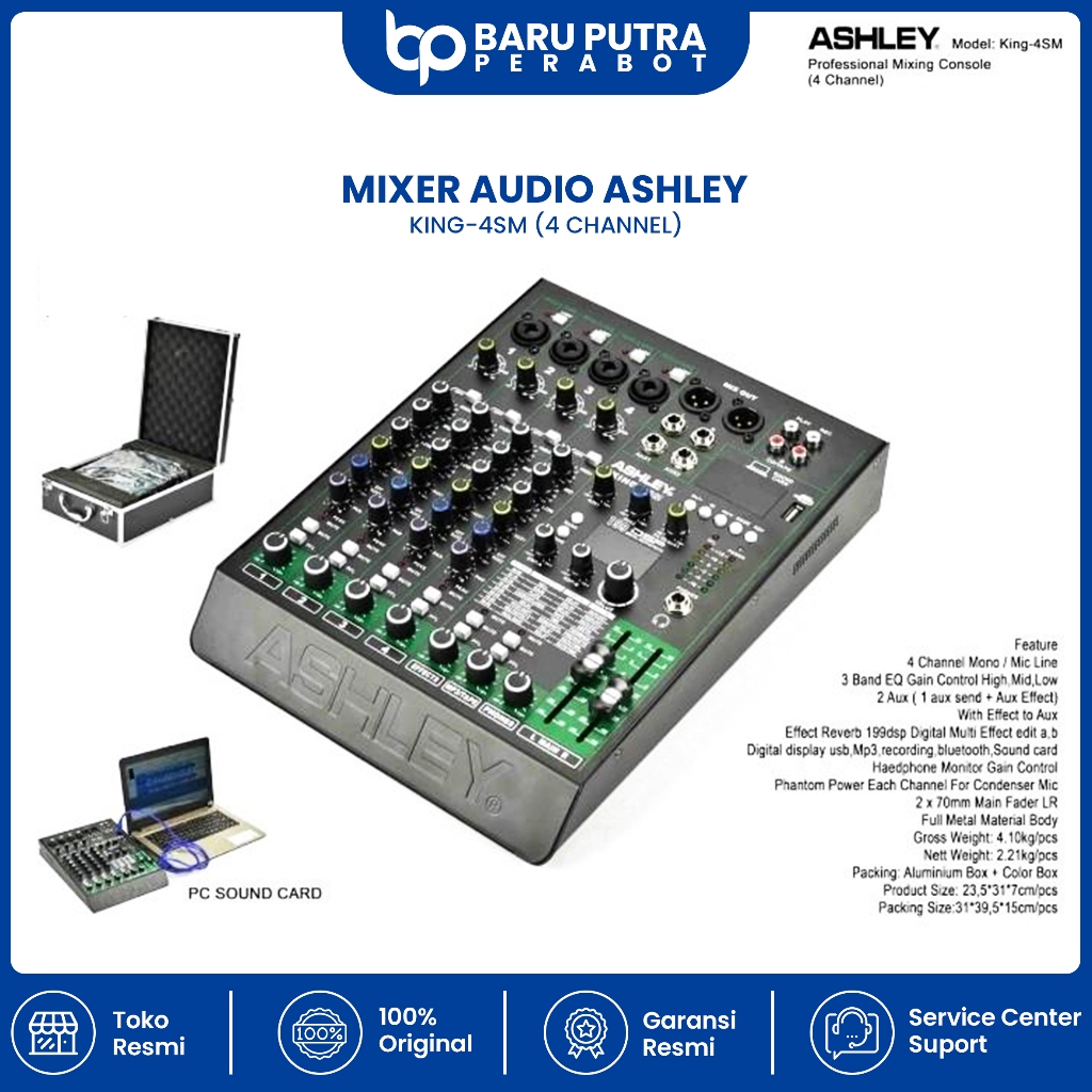 Mixer Audio ASHLEY KING-4SM (4 Channel) / KING 4 SM ORIGINAL