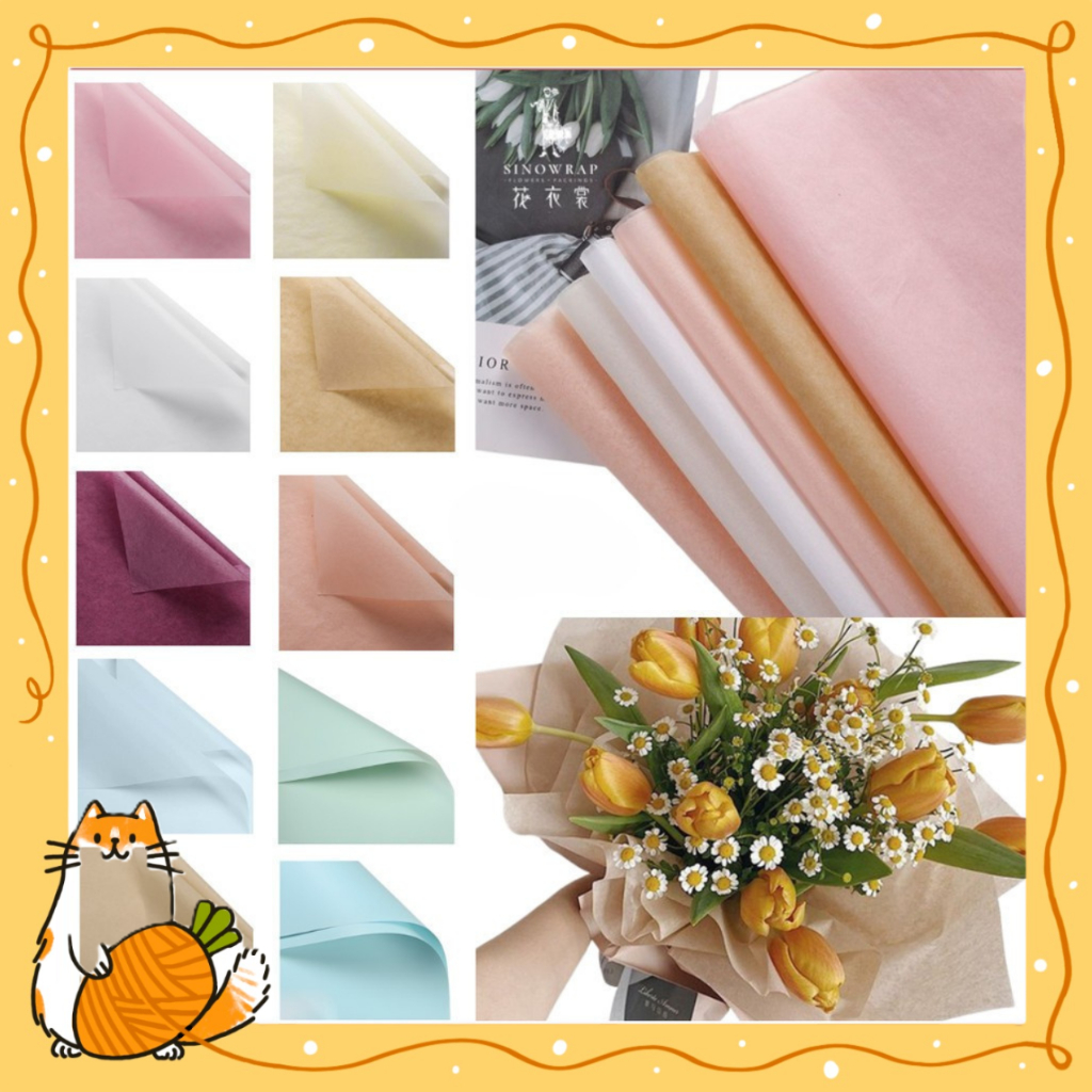 

Flower Wraping Paper / Kertas buket bunga / Kertas Bunga Cellophane Full Color 1 Warna (5 Lembar)