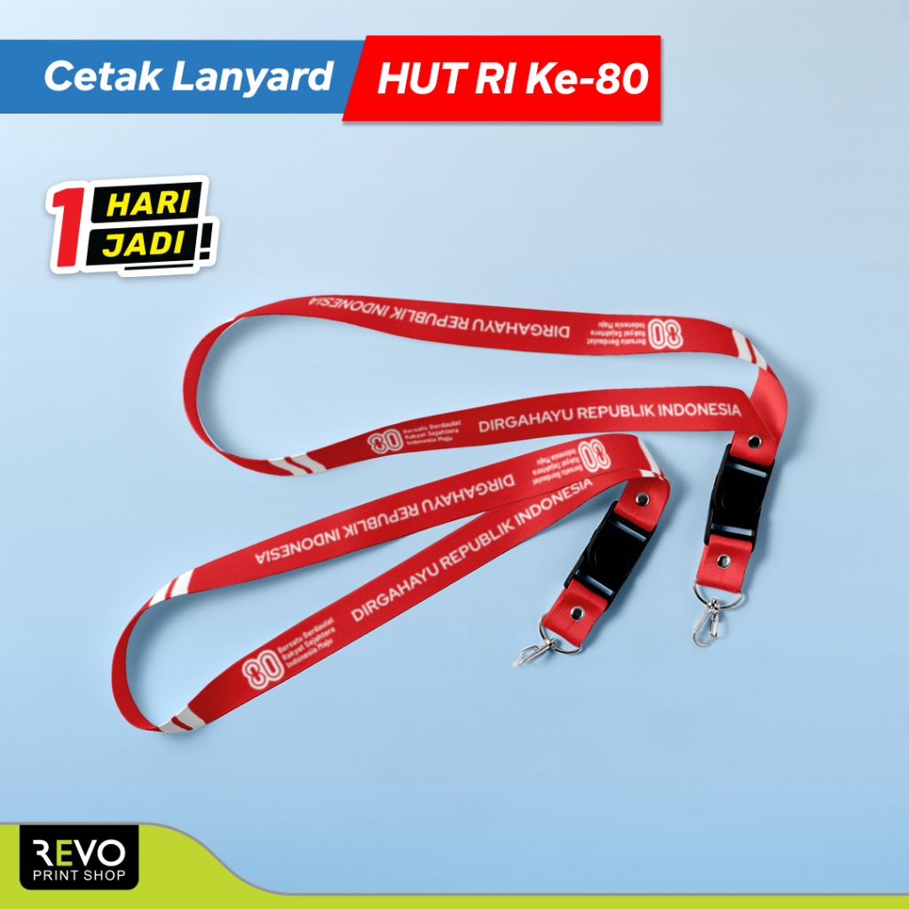 

Tali Lanyard Edisi Kemerdekaan / Tali Panitia Peserta / Gantungan Name Tag Min Pemesanan 20pcs