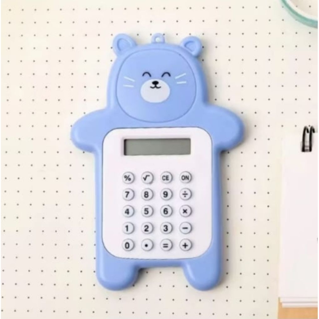 

Gantungan Kalkulator Mini / Kalkulator Motif Beruang Mini / Kalkulator Mini 8 Digit Tombol Karet