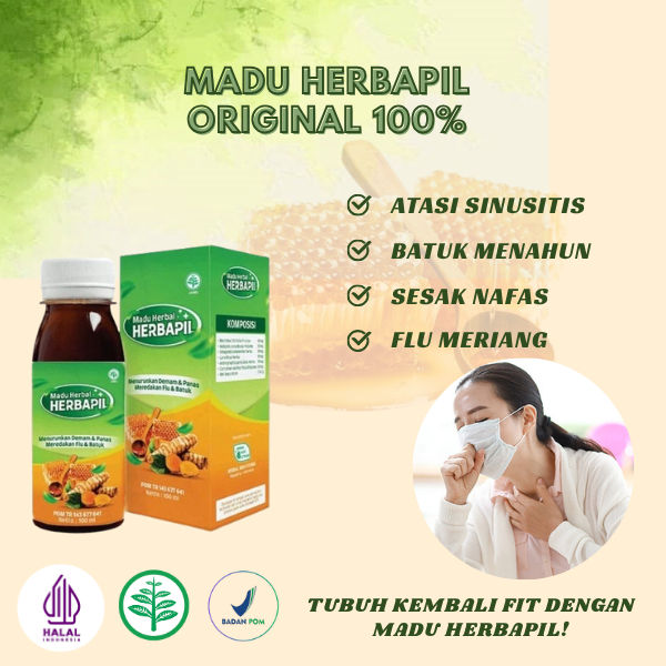 Madu Herbapil Sinusitis Radang Sinus Pernafasan Herbal Pereda Melegakan Gejala Penyakit Sinusitis (R