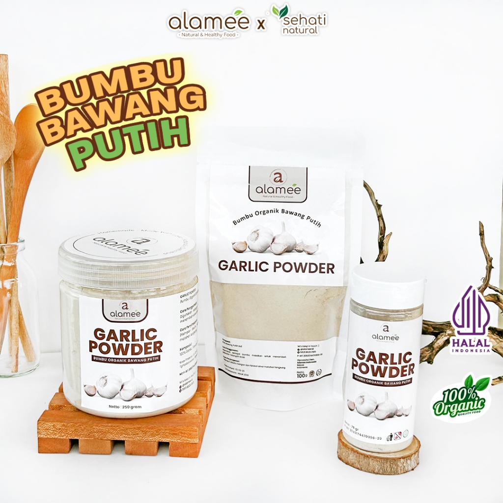 

Bawang Putih Bubuk Ground Gerlic Powder Bumbu Dapur Organik Rimpang Rempah Aslii Tanpa Campuran 50gr