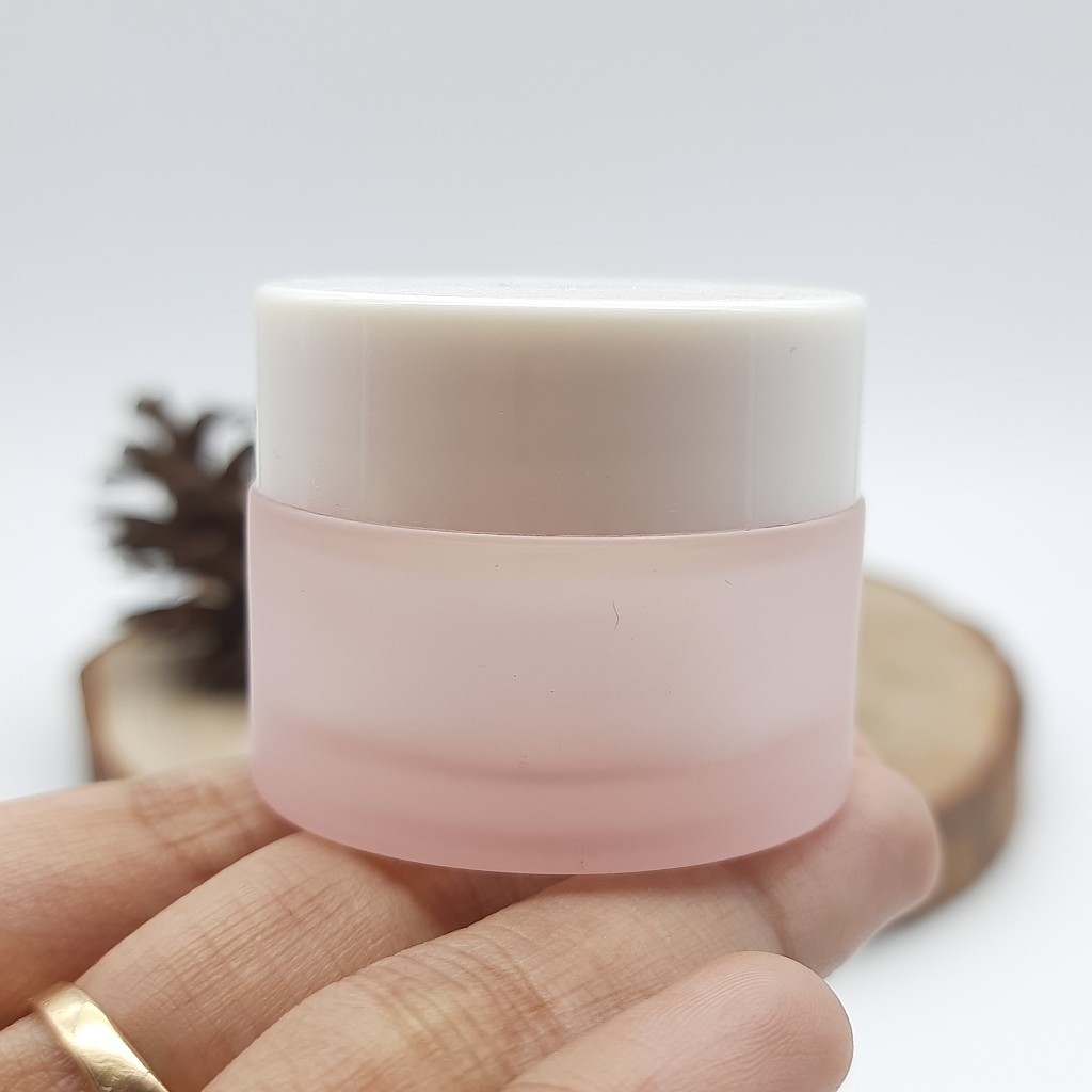 POT KRIM 15GR PINK DOFF KACA TEBAL - CAP PUTIH - JAR CREAM - SKINCARE - PD15PINK CPW15