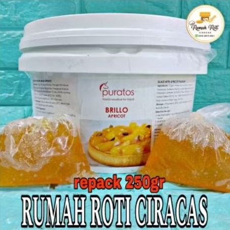 

PURATOS BRILLO APRICOT BRILO RE PACK 250GR GLAZE GR PENGKILAP KUE CAKE APRIKOT
