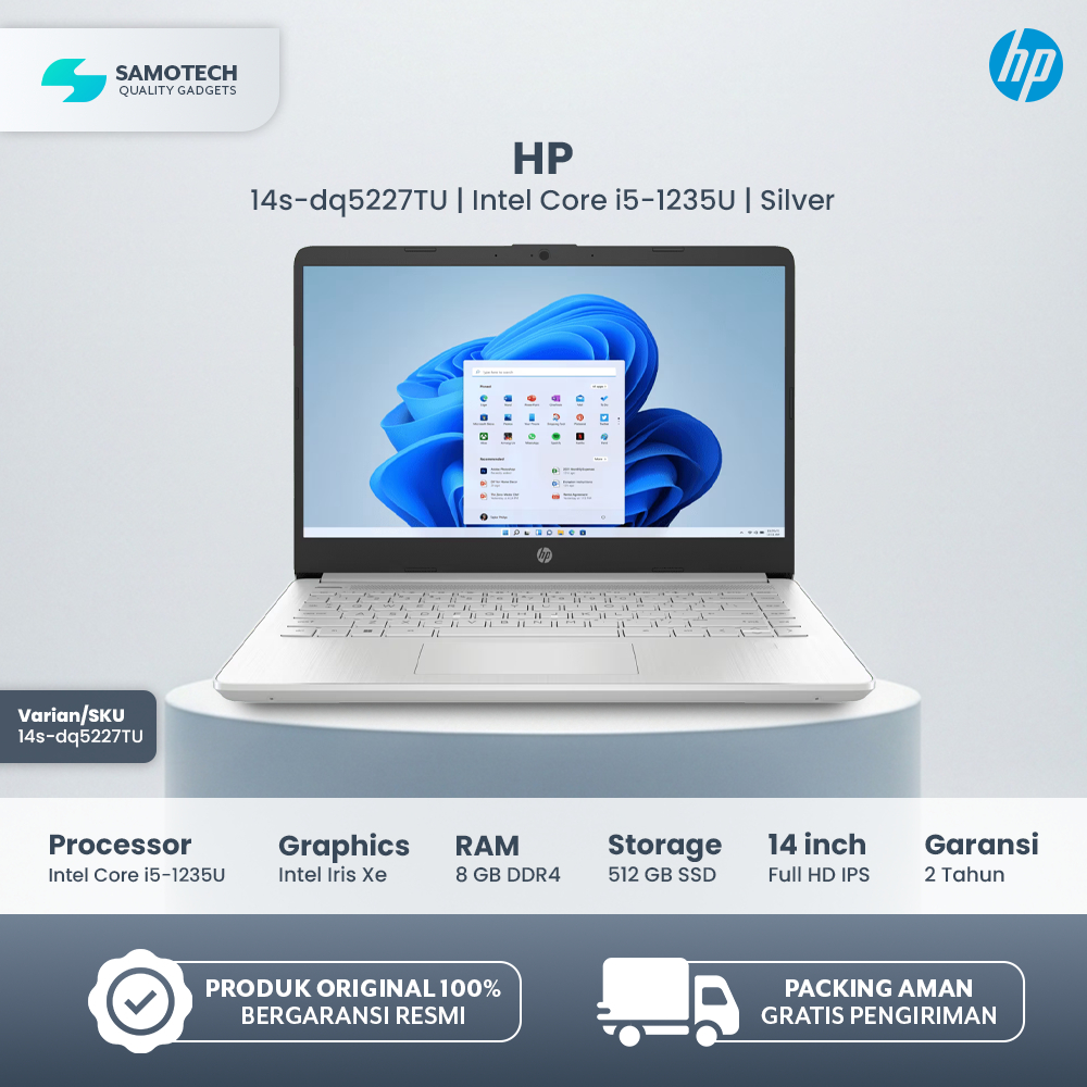 HP Laptop HP 14S DQ5227TU Intel i5 1235U 8GB SSD 512GB