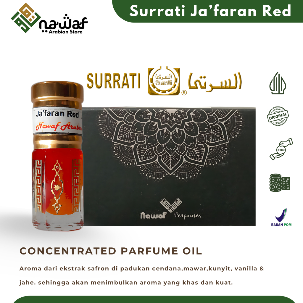 Parfum Zafaron Merah jafaron Minyak Wangi Zafaron Al Irani Pure Bibit Grade A Non Alkohol