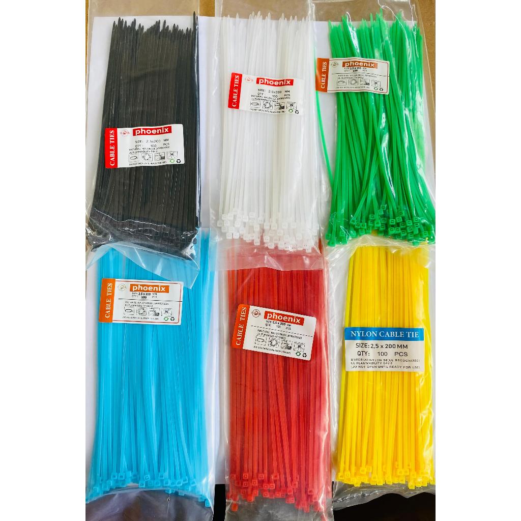 

Kabel Ties / Cable Tie - 2.5 x 200mm (20cm) CV 200 - (1 Pack Isi 100pcs ) - Warna