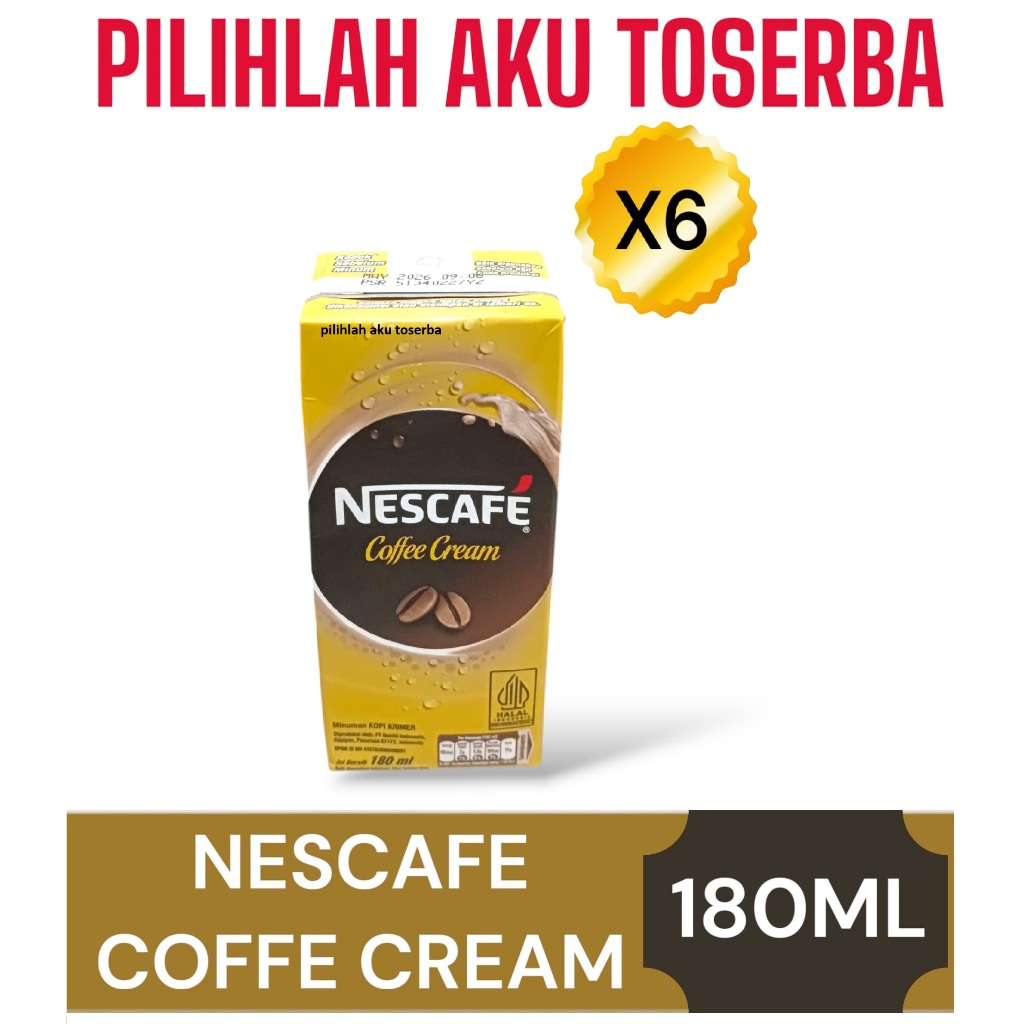 Nescafe Coffee Cream UHT / Kopi Kotak Instan - 180 ml (1 PAKET ISI 6 PCS)