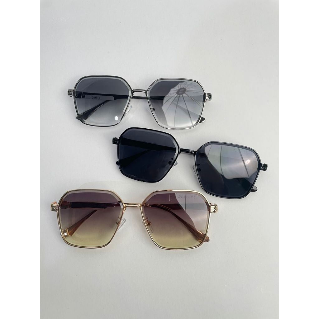 LV AUREL Frame Kacamata Hitam Polarized Sunglasses Eyewear Pria Wanita