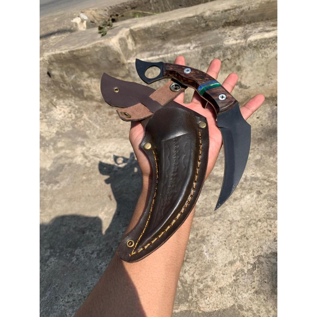 KARAMBIT SILAT BESI HITAM/ KARAMBIT TAJAM/ PISAU SILAT