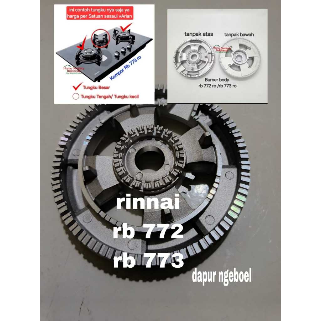 dudukan burner kompor tanam rinnai RB 772 RO - RB 773 RO - spare part kompor rinnai kompr tanam 772