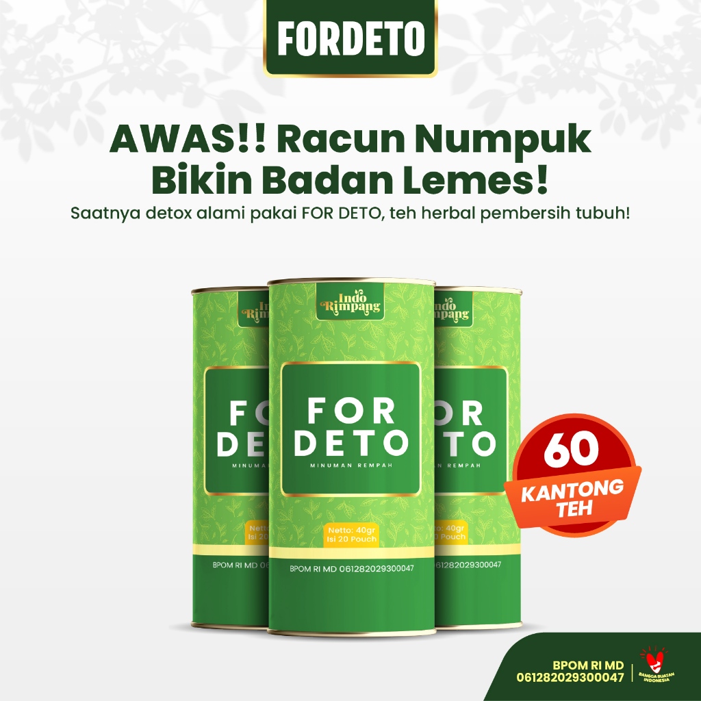 

FOR DETO Minuman Rempah Teh Herbal Alami Melancarkan Pencernaan Detoks Membersihkan Usus BPOM