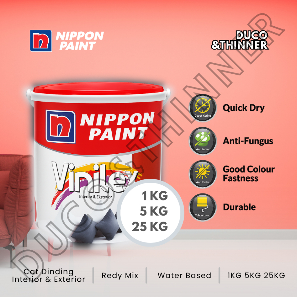 CAT TEMBOK VYNYL ACRYLIC CAT TEMBOK NIPPON PAINT VINILEX WARNA SPECIAL 5KG | SEMUA WARNA
