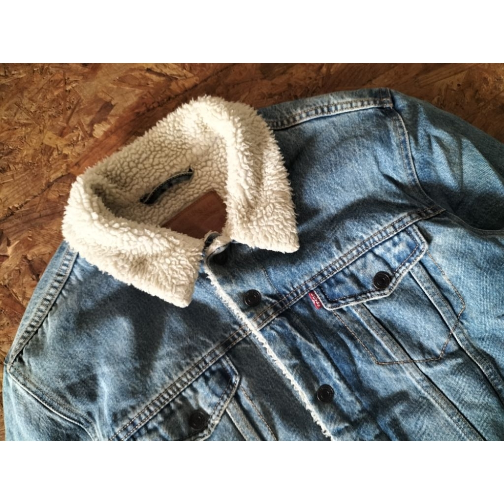 jaket jeans sherpa Cowok