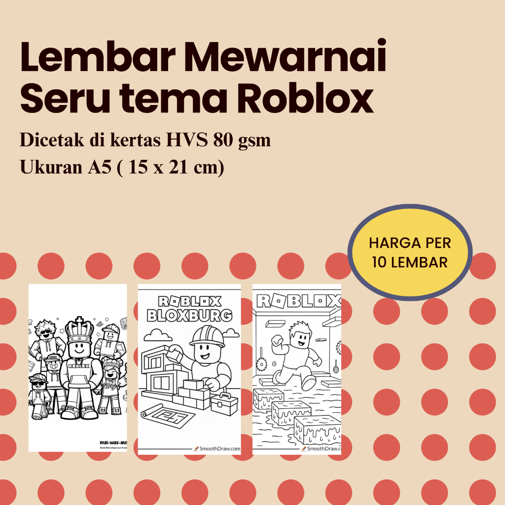 

Lembar gambar mewarnai anak tema ROBLOX | MINION10 lembar