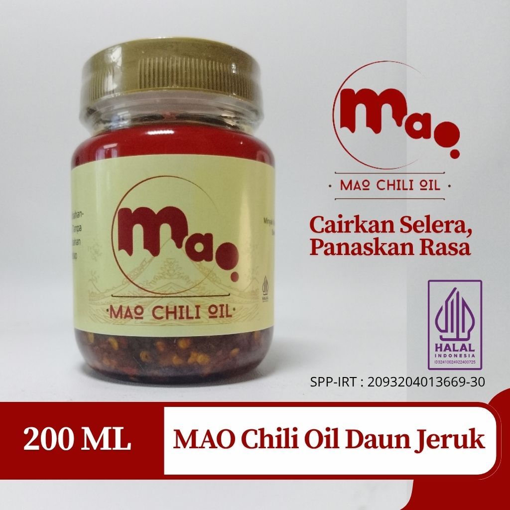 

MAO CHILI OIL- SAMBAL MINYAK PEDAS--DAUN JERUK -200ML-HALAL