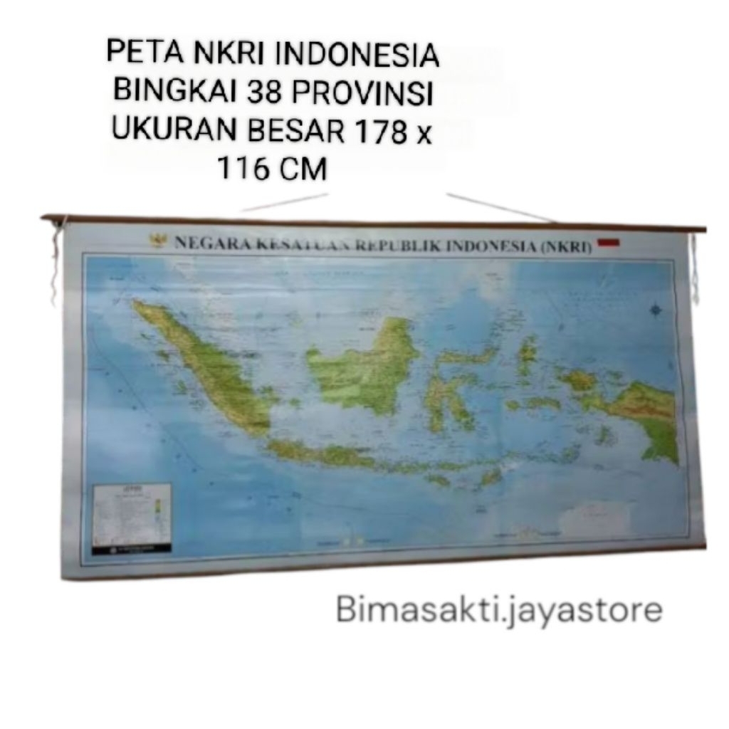 

PETA NKRI INDONESIA BINGKAI 38 PROVINSI UKURAN BESAR 178 x 116 CM