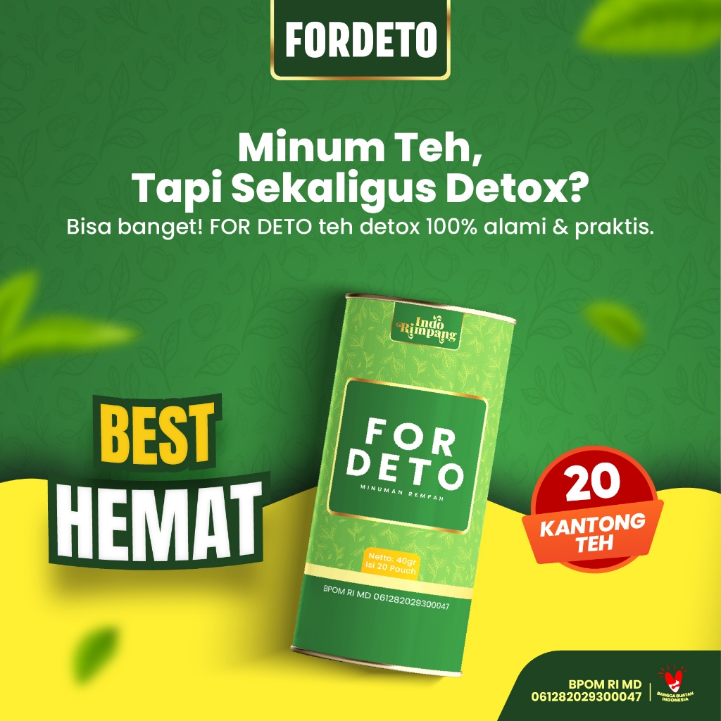 

Fordeto Teh Rimpang - Herbal Detoks Alami For Deto Dengan Mengkudu, Kunyit & Temulawak Bantu Turunkan Berat Badan, Atasi Sembelit Lancarkan Pencernaan - Detox Usus Bantu Bersihkan Racun Dalam Tubuh Cegah Perut Buncit