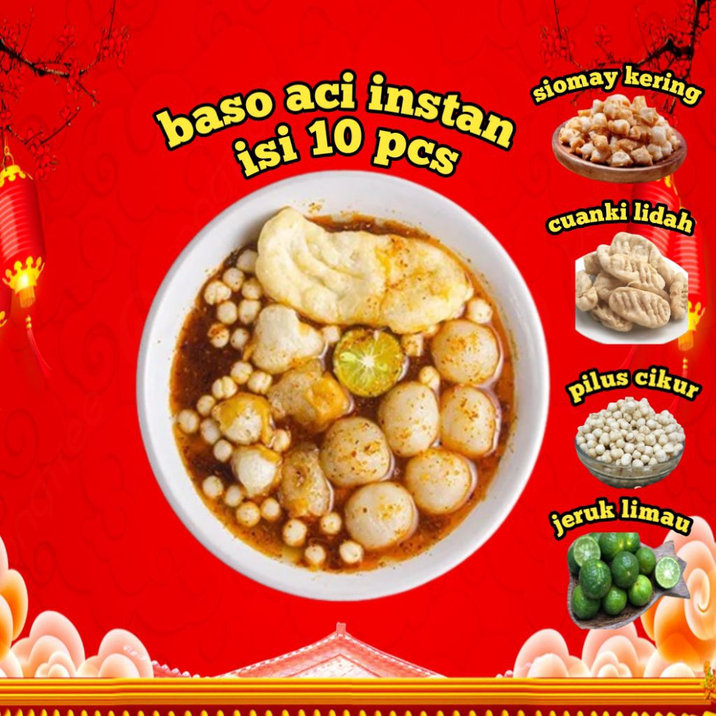 

paket hemat 10 bungkus baso aci instan premium khas garut, bakso aci murah, boci bandung.