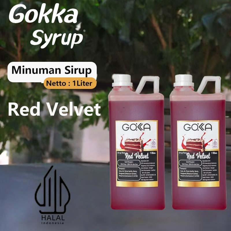 

GOKKA Sirup Minuman Rasa Red Velvet 1L Syrup / Red Velvet Juice