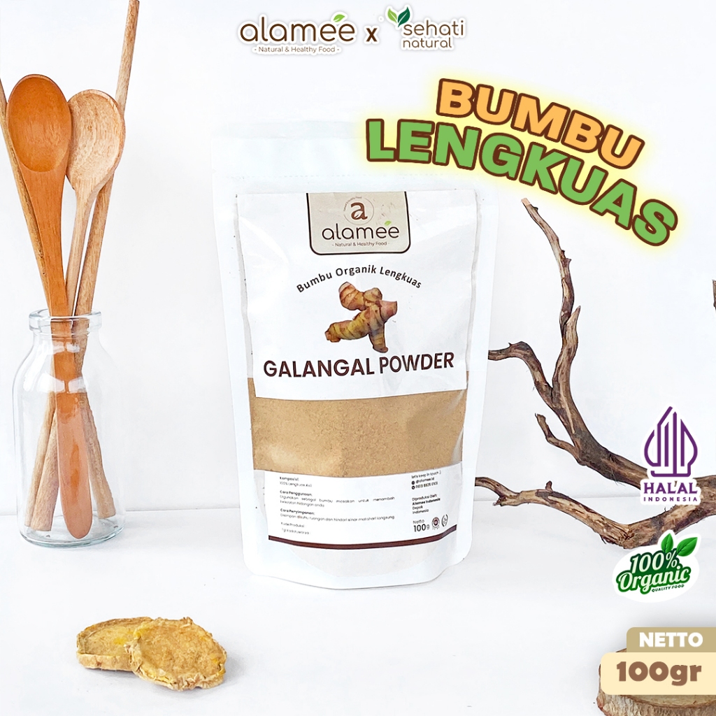 

ALAMEE Lengkuas Bubuk Asli Galangal Seasoning Powder Tanpa Campuran Bumbu Masak Dapur Organik 100g