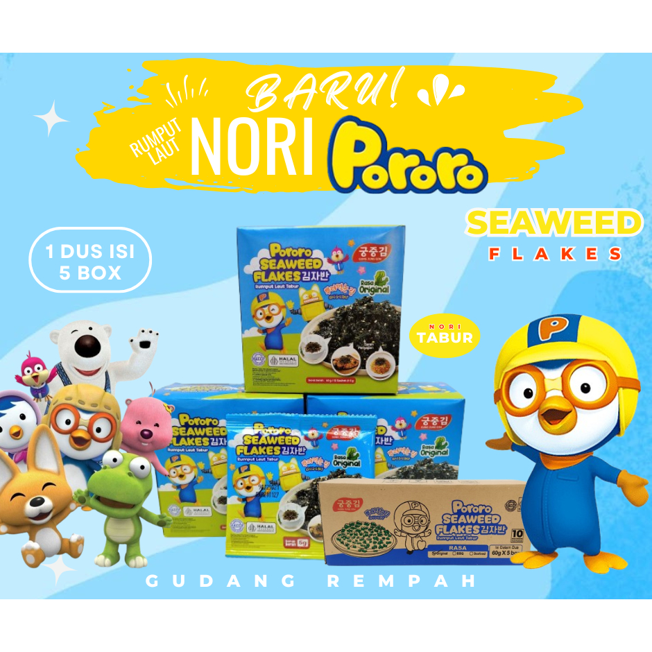 

(1 DUS ISI 5 BOX) NORI TABUR PORORO - SEAWEED FLAKES (HALAL)