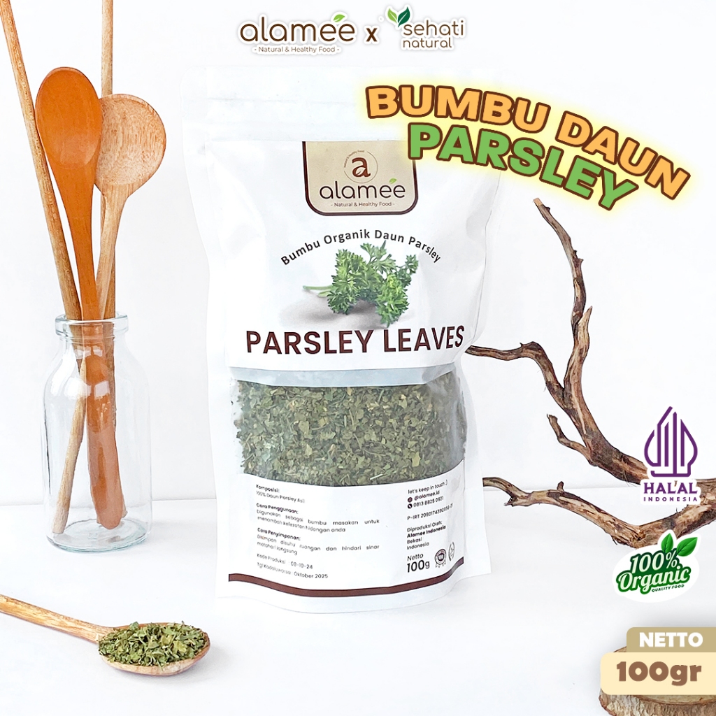 

ALAMEE Parsley Kering Dried Persley Flakes Daun Peterseli Leaves Bumbu Dapur Masak Organik 100g