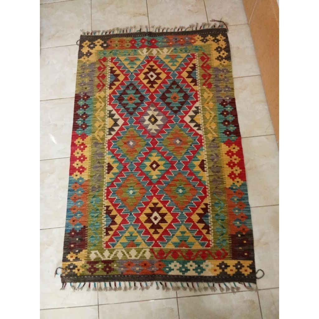 B43 KILIM TURKI 100% HANDMADE 155x101cm / KILIM KARPET TURKI ORI LIMITED