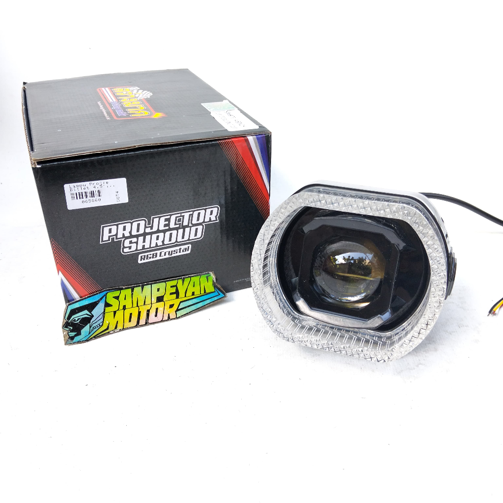 Lampu Depan Variasi Billet Bilet Biled 4,5 Inch Led RGB Putih Biru & Merah Swangmak Swang Mak SW6973