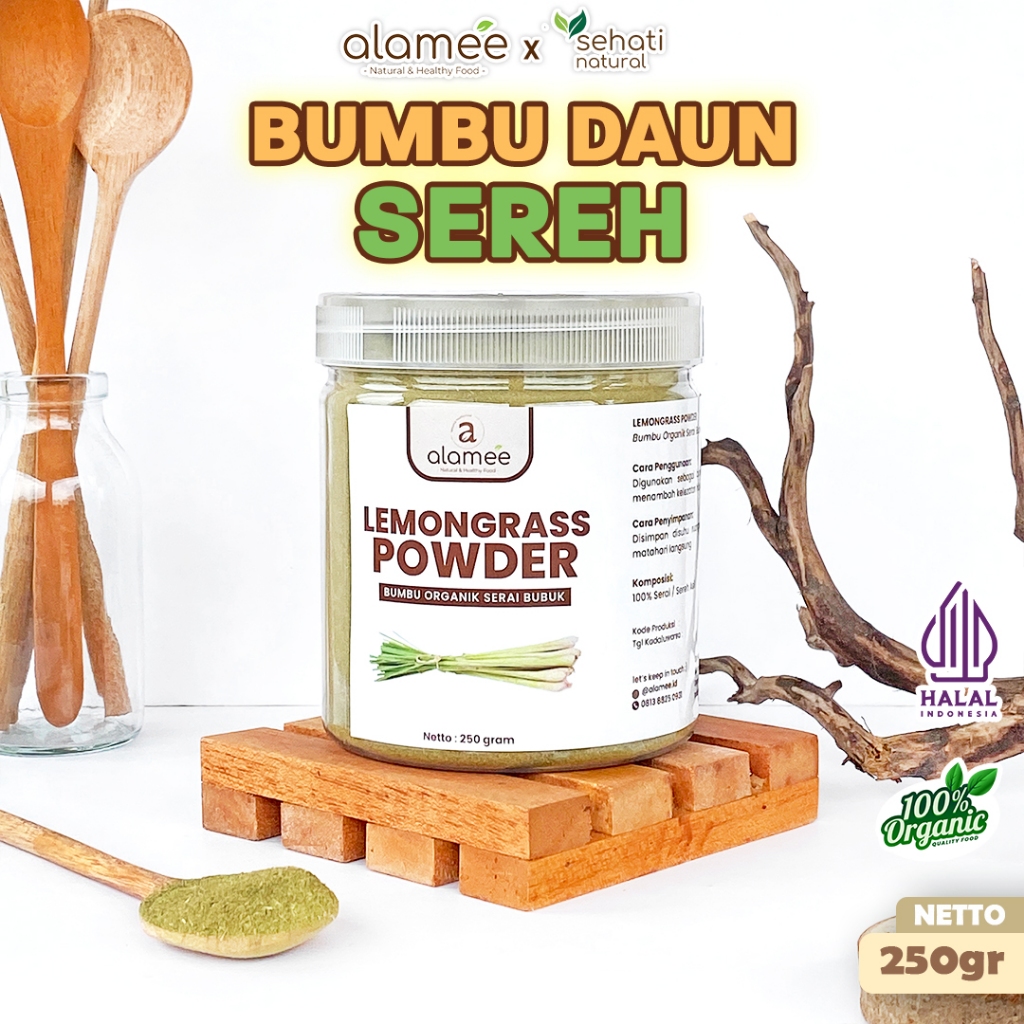 

ALAMEE Sereh Bubuk Lemongrass Seasoning Powder Bumbu Dapur Organik Serai Murni Tanpa Campuran 250g