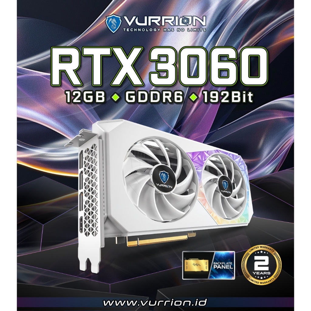 Vurrion Nvidia RTX 3060 12GB GDDR6 192 Bit VGA Card Dual FAN