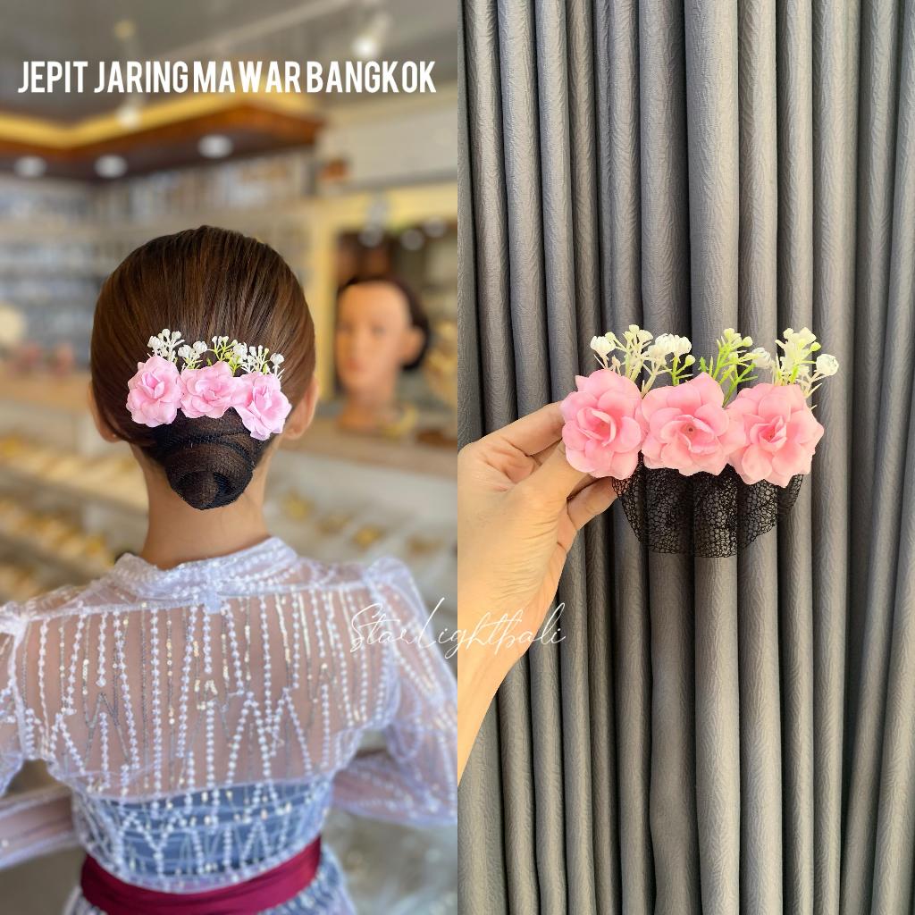 Starlight Bali || Jepit Jaring Mawar Bangkok / Jepit Rambut / Aksesoris Rambut JJM06