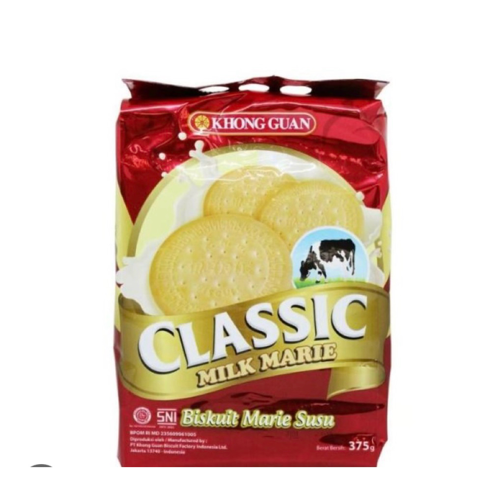 

Biscuit Khong Guan Classic Milk Marie Biskuit Marie Susu 375gram
