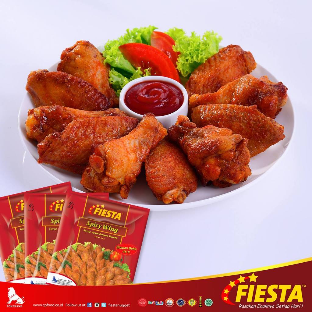 

FIESTA SPICY WINGS 400gr - Olahan Sayap Ayam Pedas - Kheiza Frozen