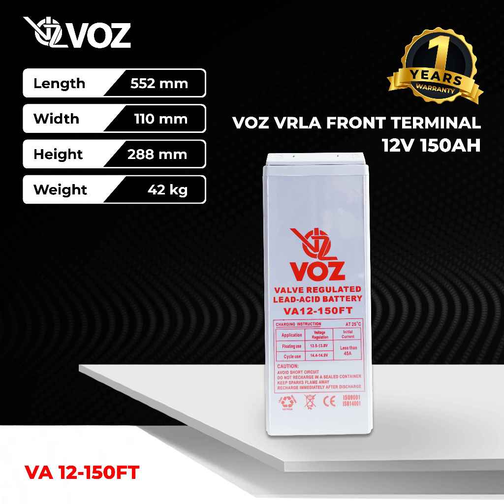 Voz Baterai VRLA 12V 150 Ah - Front Terminal | Baterai UPS