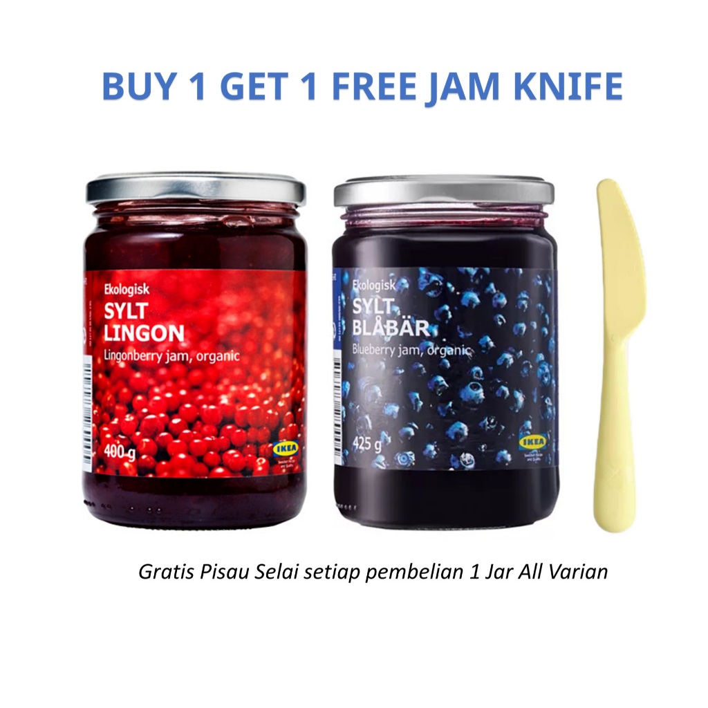 

751 - Sylt Lingon Selai Lingonberry Blueberry Jam Organik Selai Roti Buah Lingon Beri Khas Swedia