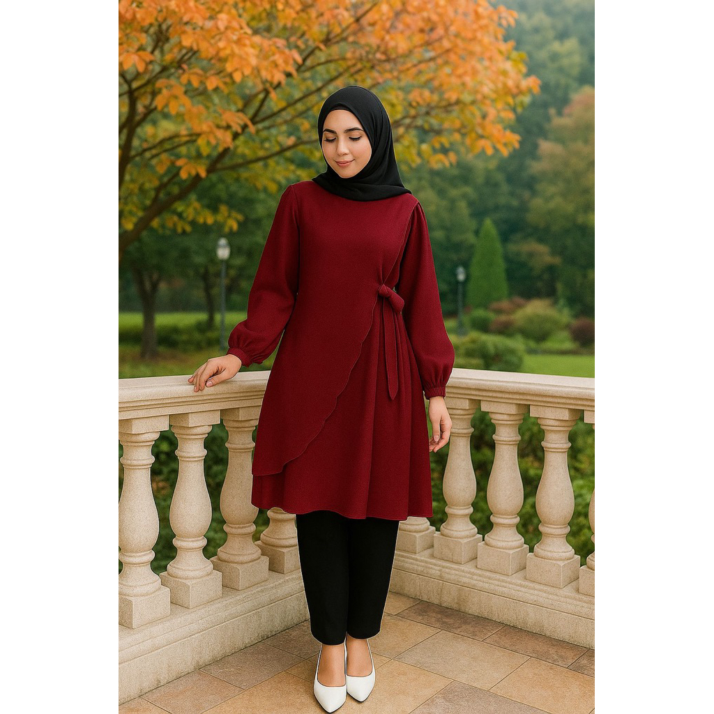 Tunik Wanita Muslimah Model Terkini Kondangan Elegan Awet OOTD Terbaru Simple Remaja Cantik Rekomend