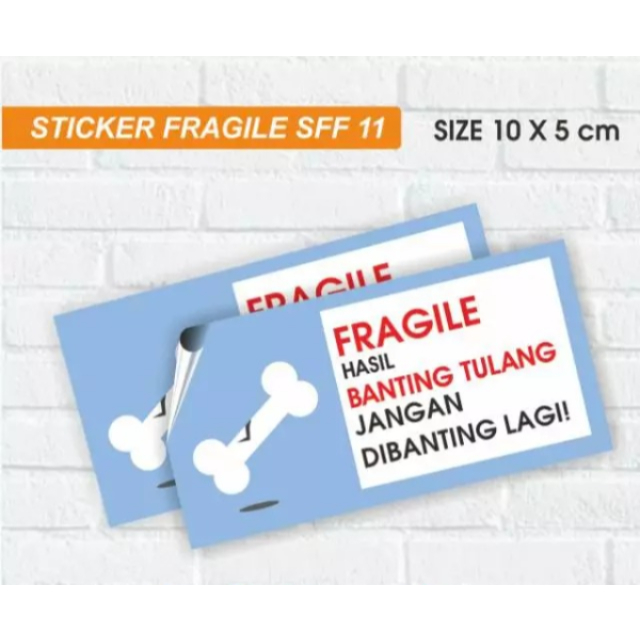 

[100 pcs] STIKER STICKER FRAGILE UNIK LUCU AWAS SFF-11 TULANG READY STOCK