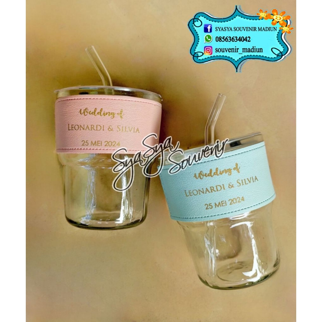 Souvenir Gelas gorgeus Sedotan Kaca
