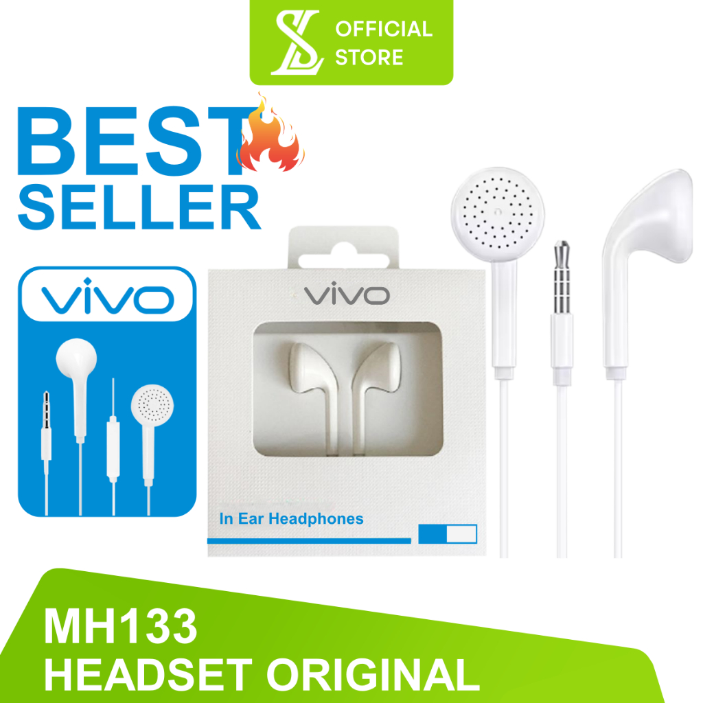 HEADSET VIVO ORI 99% Vivo Y11 Y12 Y12S Y15 Y15S Y17 Y19 Y20 Y20S Y20