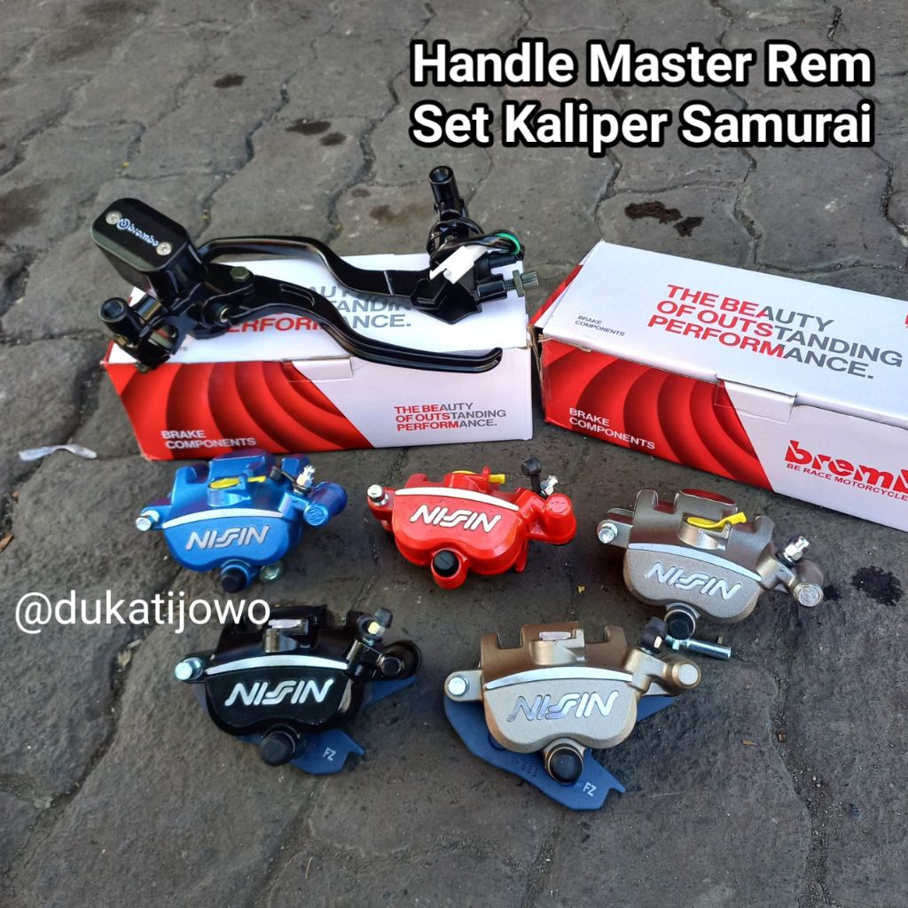 TERLARIS Handle Master Rem Brembo Set Kaliper Samurai 2 Piston Kanan/Kiri Pnp Beat Vario Scoopy