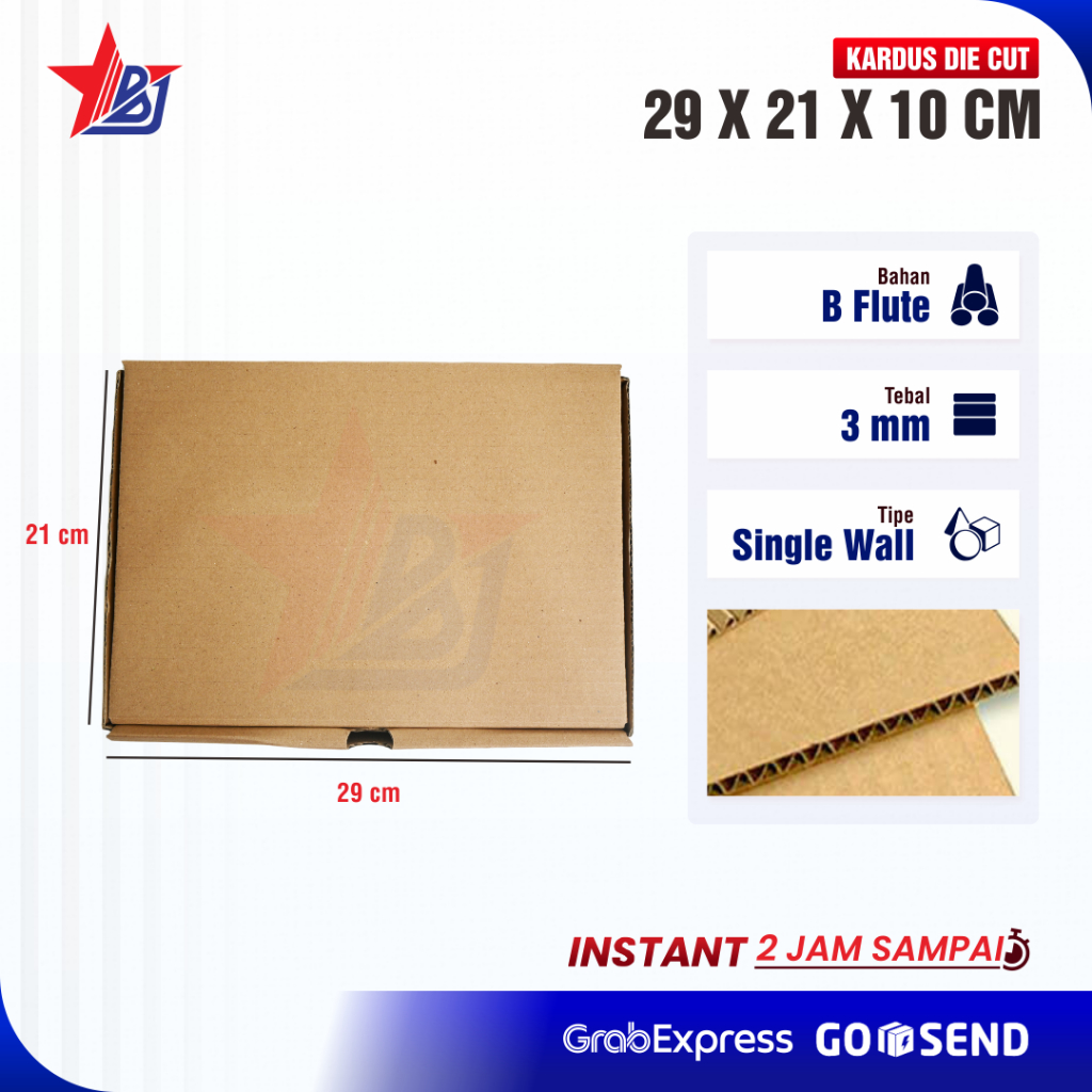 

Kardus Corrugated 29x21x10 CM | Die Cut | Kotak Karton | Box Packing Souvenir Pizza