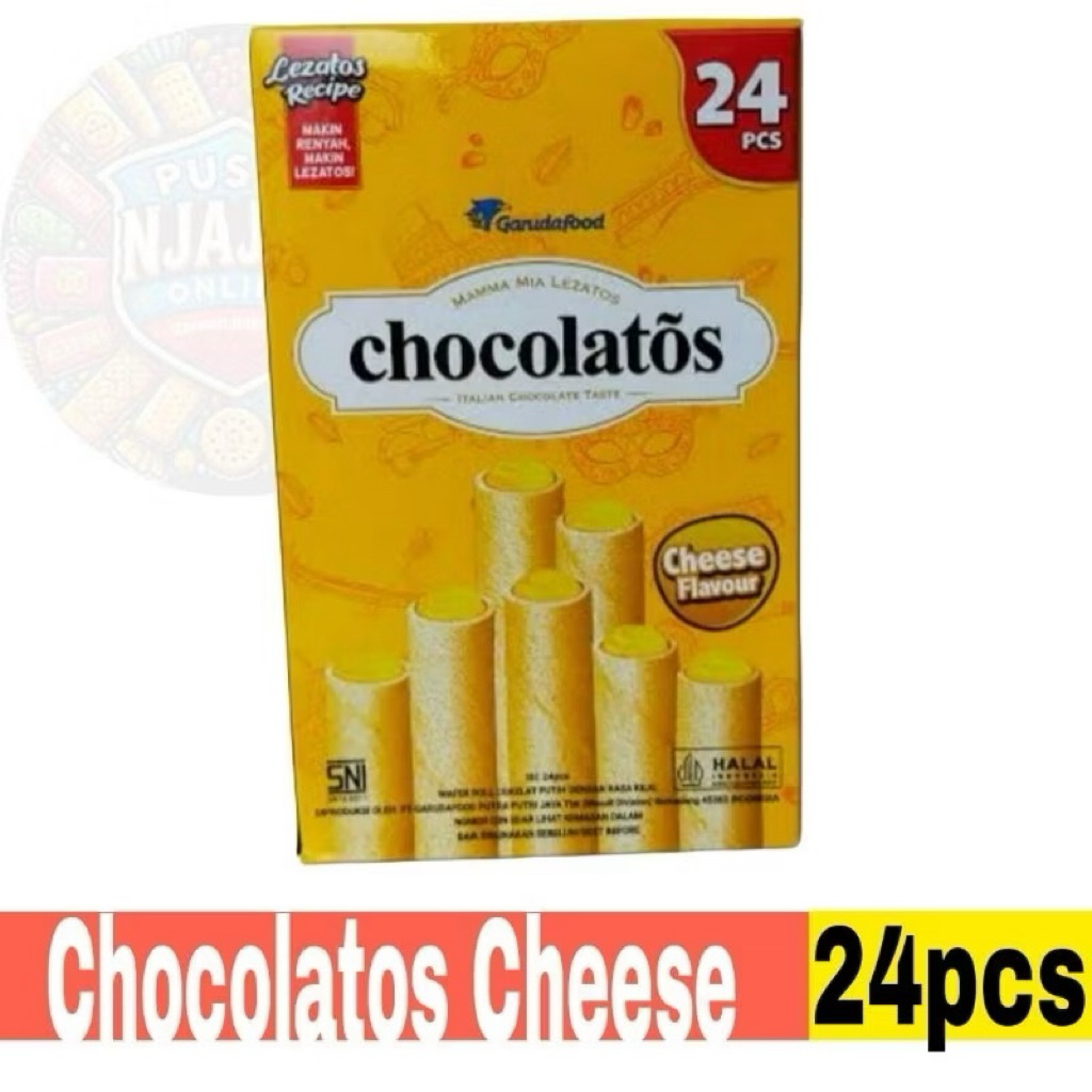 

1 Kotak Isi 24 pcs Gery Wafer Roll Chocolatos sweet chesse 14 gram