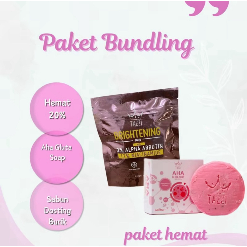TAZZI BUNDLE 2IN1 || SABUN PINK TAZZI + SABUN DOSTING BURIK TAZZI || TAZZI BRIGHTENING SOAP