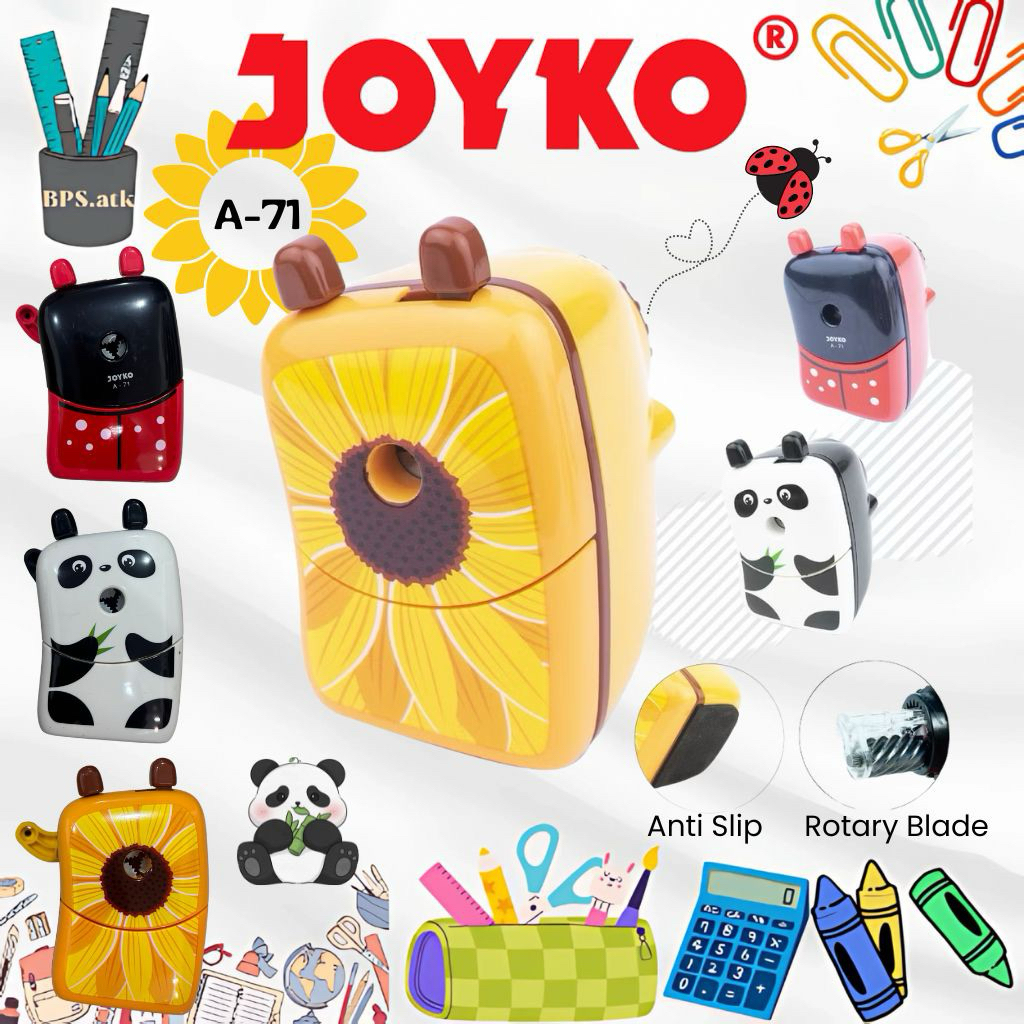 

(1 Pcs) JOYKO Sharpener Rautan Serutan Putar A-71 Rautan Meja Karakter